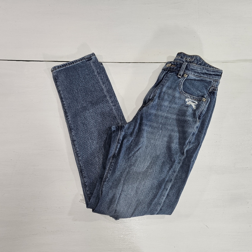 American Eagle Outfitters  Distressed Mom Jean Womens Size 2 Long